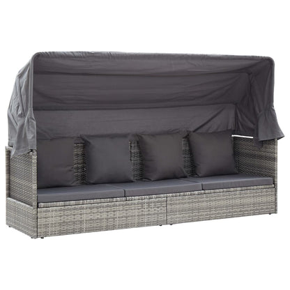 Garten-Sonneninsel Mit Dach Töne Poly Rattan