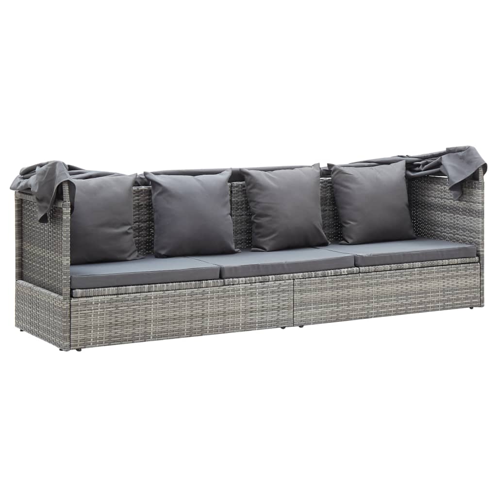 Garten-Sonneninsel Mit Dach Töne Poly Rattan