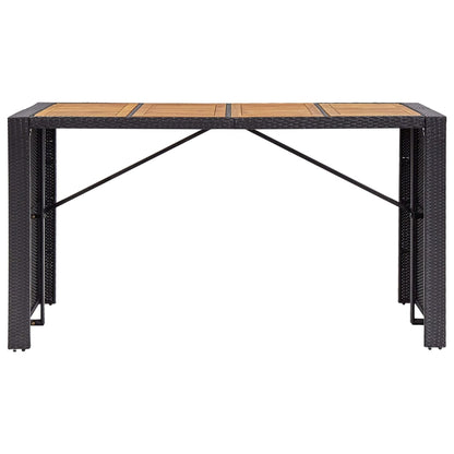 9-Tlg. Garten-Bar-Set Poly Rattan Und Akazienholz