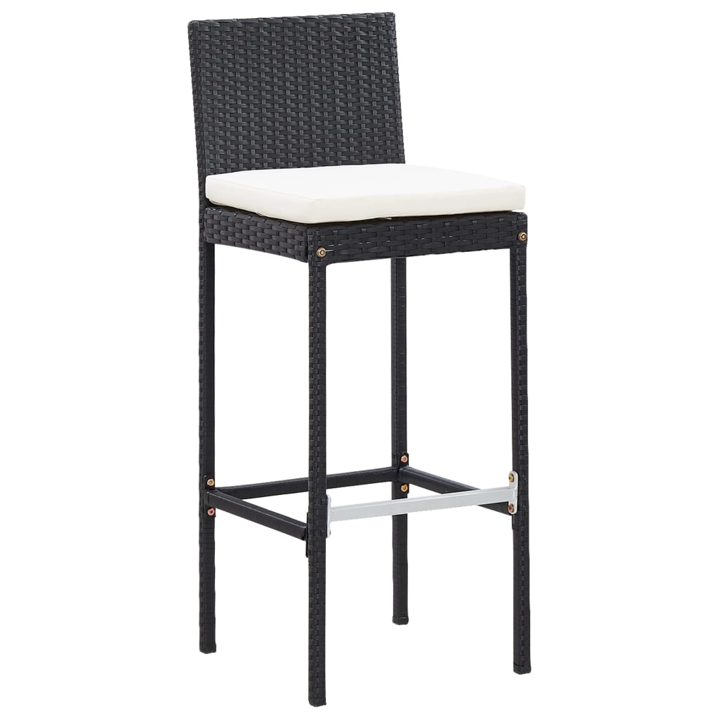9-Tlg. Garten-Bar-Set Poly Rattan Und Akazienholz