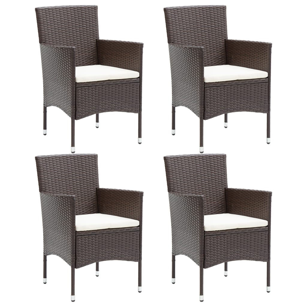 Garten-Essstühle 4 Stk. Poly Rattan