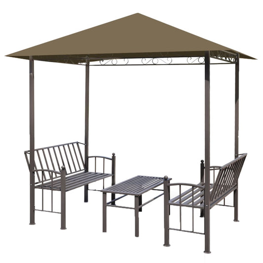Gartenpavillon Mit Tisch Und Bänken 2,5X1,5X2,4 M 180 G/M²