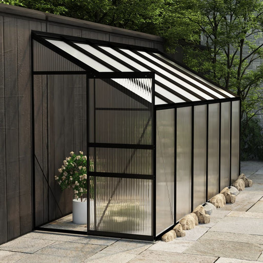 Anlehngewächshaus Anthrazit Aluminium 7,77 M³
