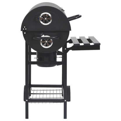 Grillwagen Mit Rädern Und Ablagen Schwarz Stahl 115X85X95 Cm