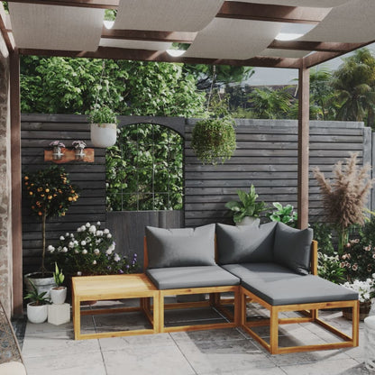 9-Tlg. Garten-Lounge-Set Mit Auflagen Massivholz Akazie