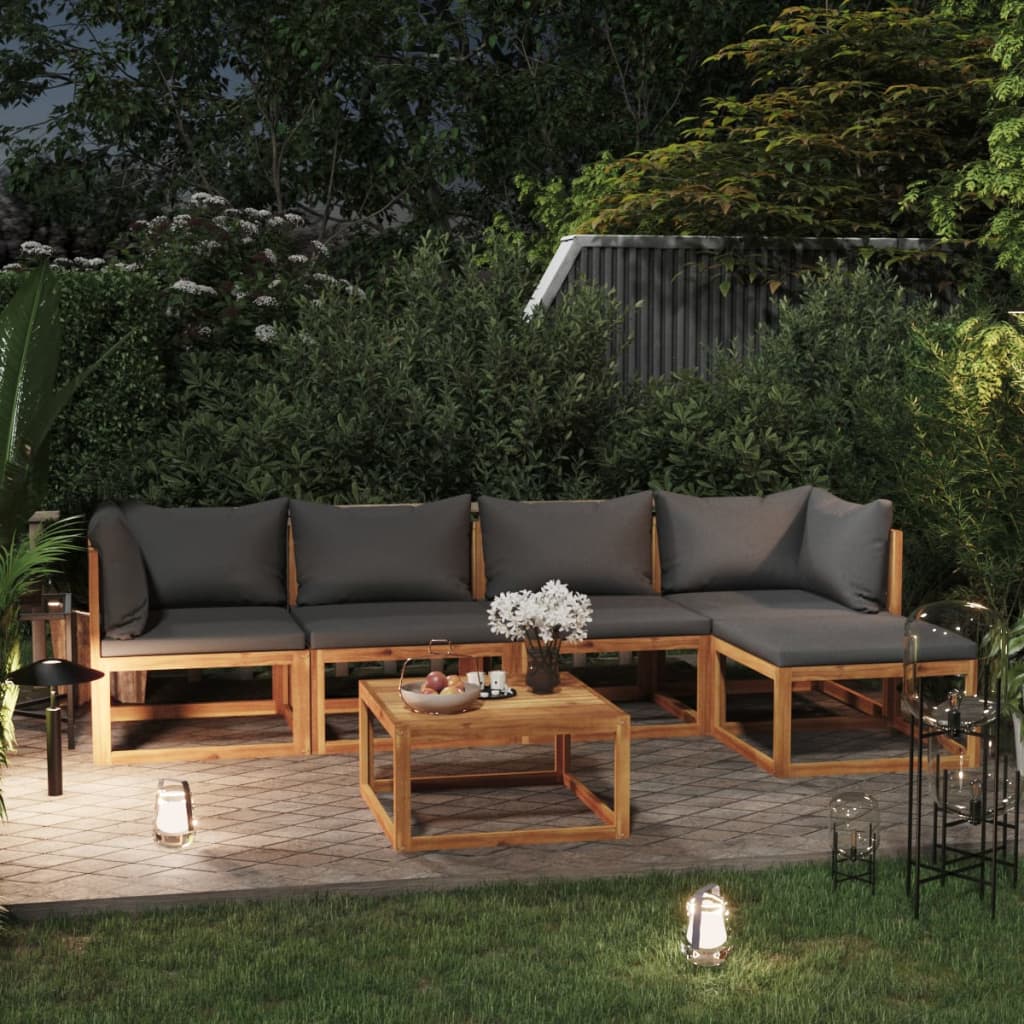 9-Tlg. Garten-Lounge-Set Mit Auflagen Massivholz Akazie