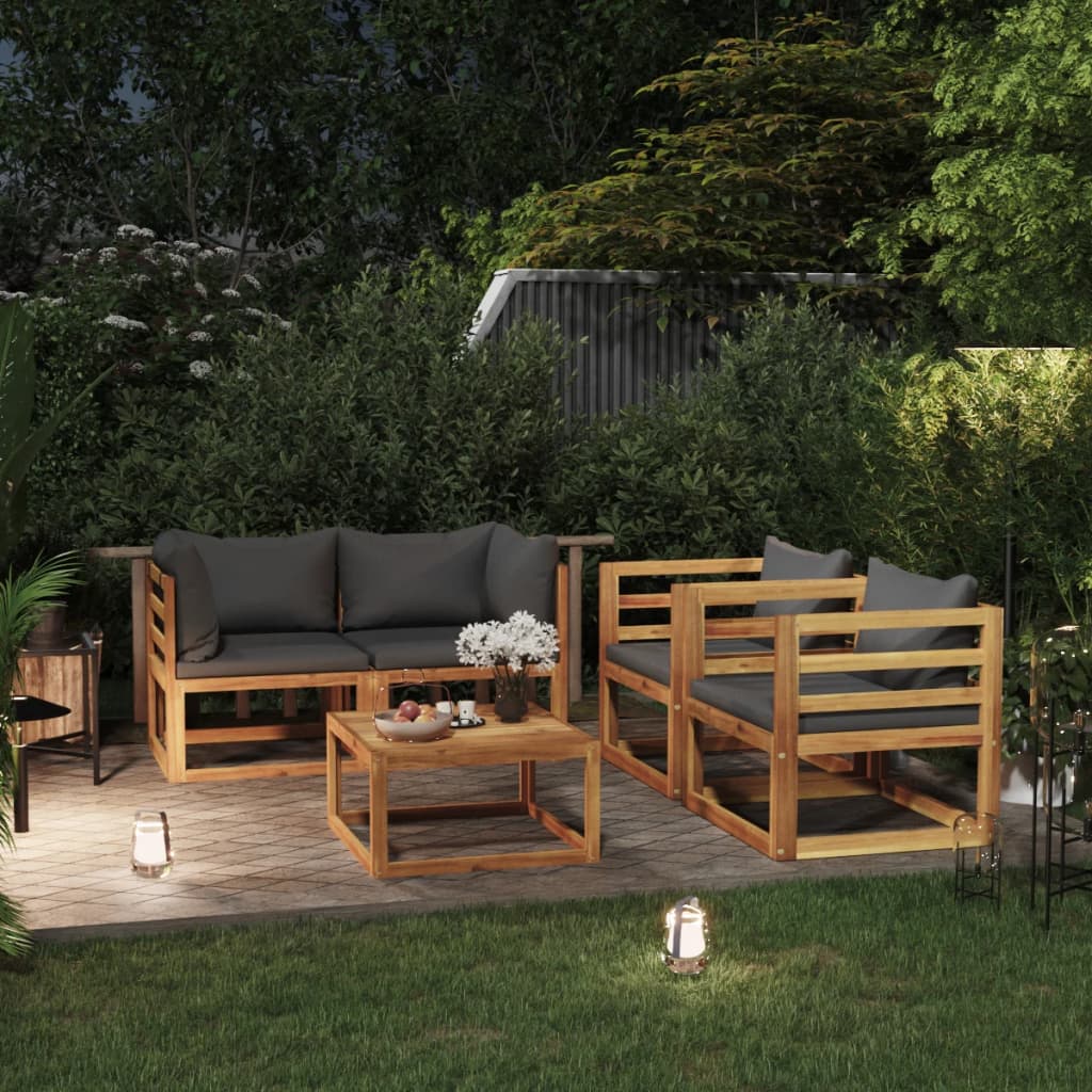 9-Tlg. Garten-Lounge-Set Mit Auflagen Massivholz Akazie