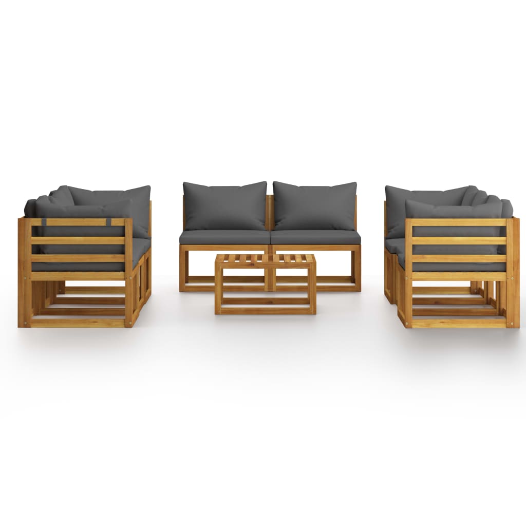 9-Tlg. Garten-Lounge-Set Mit Auflagen Massivholz Akazie