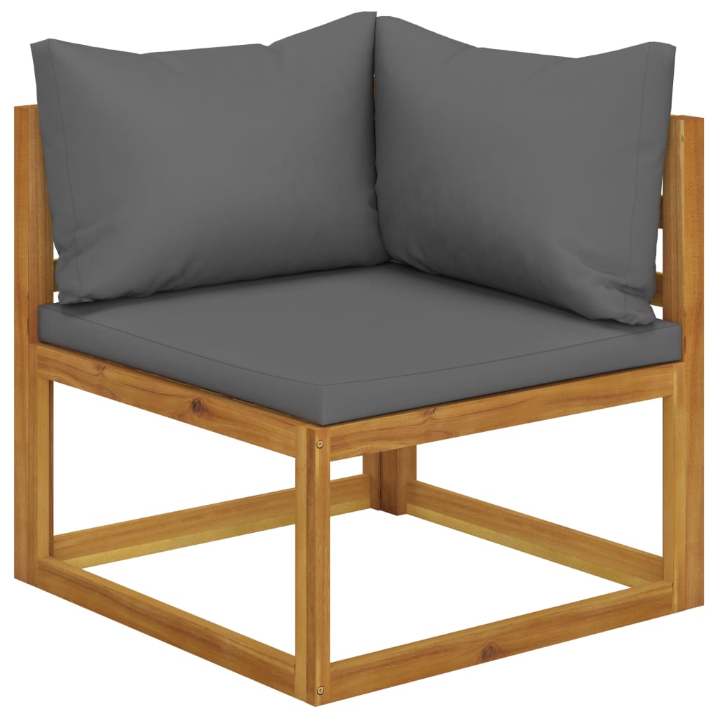 9-Tlg. Garten-Lounge-Set Mit Auflagen Massivholz Akazie