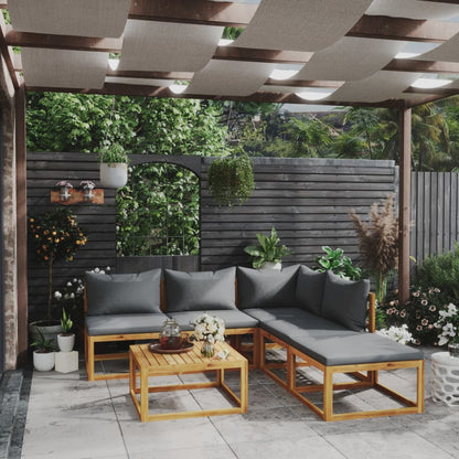 9-Tlg. Garten-Lounge-Set Mit Auflagen Massivholz Akazie