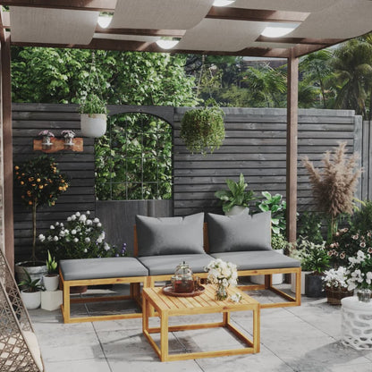 9-Tlg. Garten-Lounge-Set Mit Auflagen Massivholz Akazie