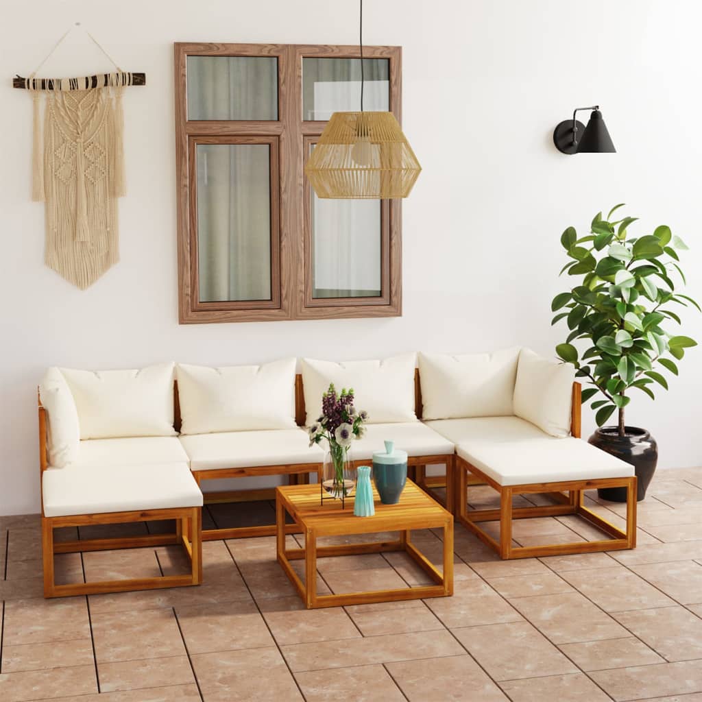 9-Tlg. Garten-Lounge-Set Mit Auflagen Massivholz Akazie