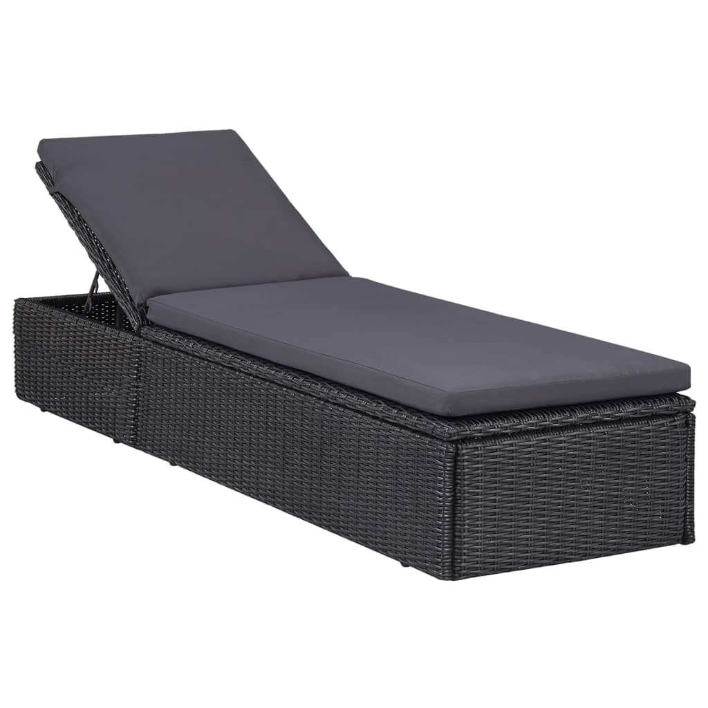 11-Tlg. Garten-Essgruppe Poly Rattan Schwarz