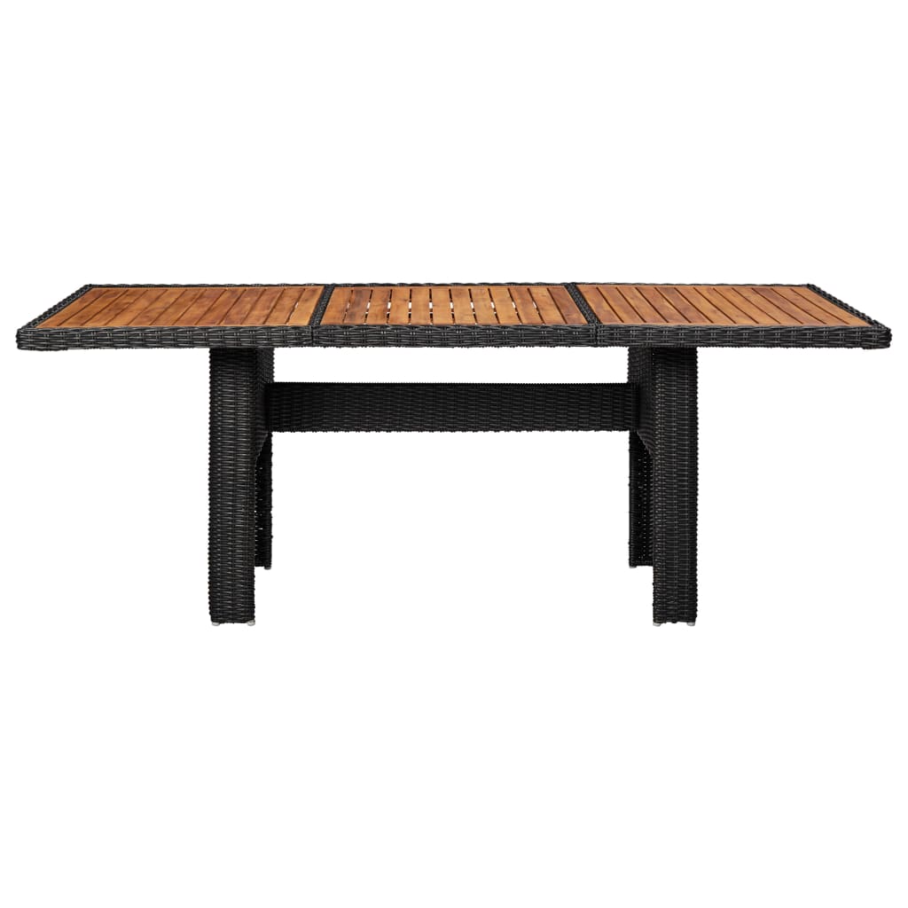 11-Tlg. Garten-Essgruppe Poly Rattan Schwarz