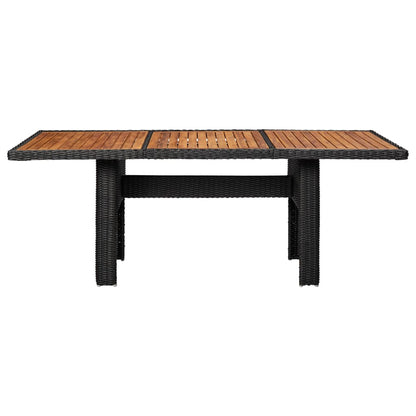 11-Tlg. Garten-Essgruppe Poly Rattan Schwarz