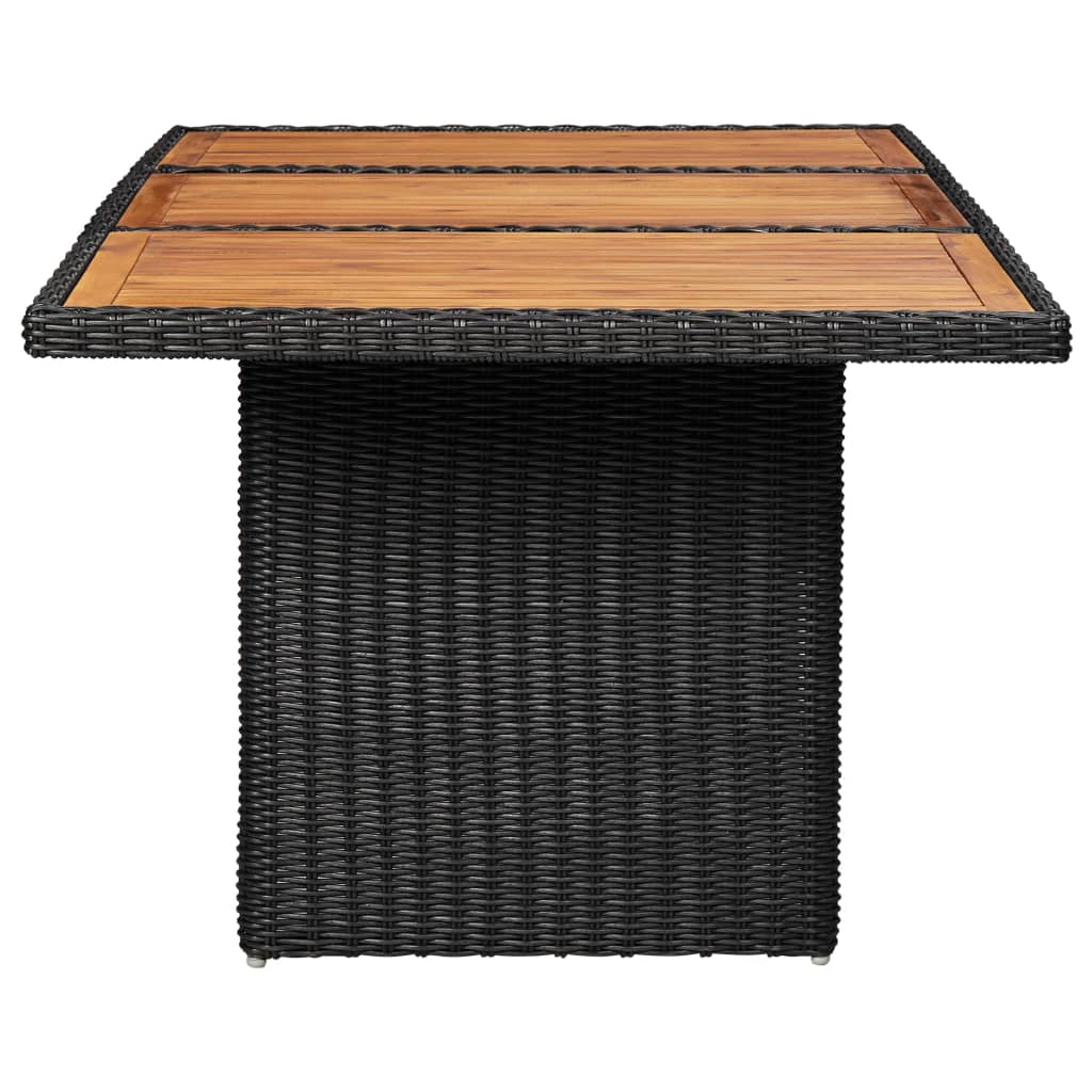 11-Tlg. Garten-Essgruppe Poly Rattan Schwarz