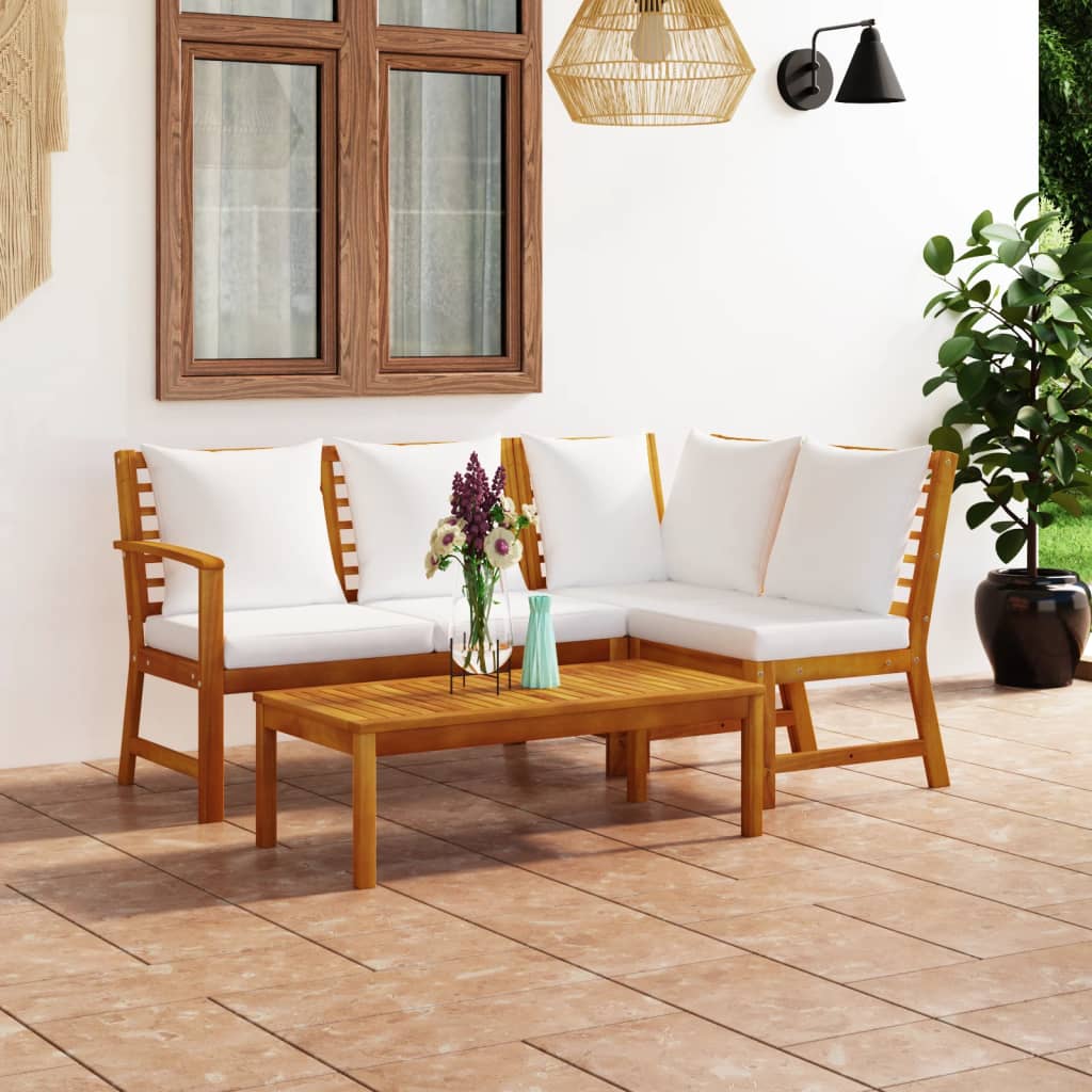 9-Tlg. Garten-Lounge-Set Mit Auflagen Massivholz Akazie