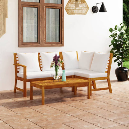 9-Tlg. Garten-Lounge-Set Mit Auflagen Massivholz Akazie