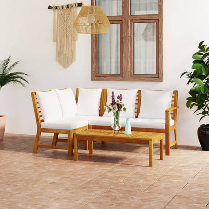9-Tlg. Garten-Lounge-Set Mit Auflagen Massivholz Akazie