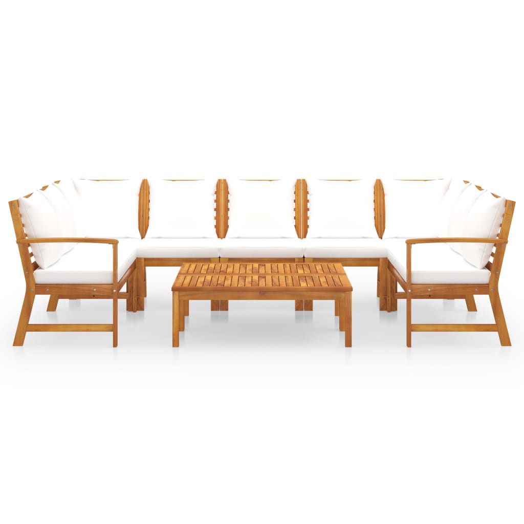 9-Tlg. Garten-Lounge-Set Mit Auflagen Massivholz Akazie