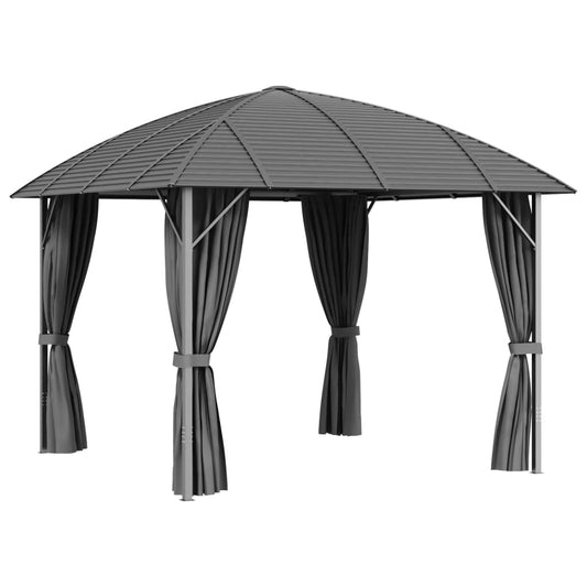 Pavillon Mit Seitenwänden & Bogendach Anthrazit