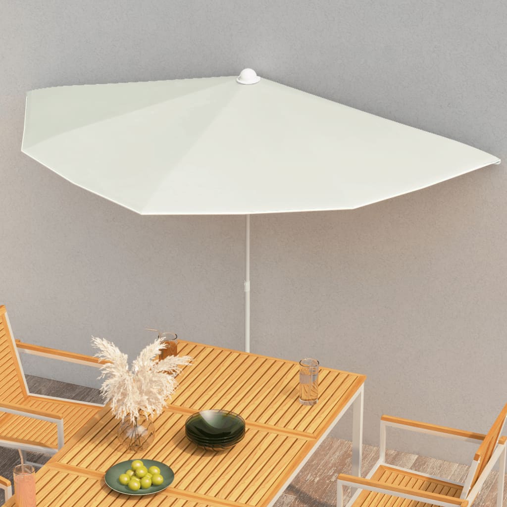 Halb-Sonnenschirm Mit Mast 180X90 Cm