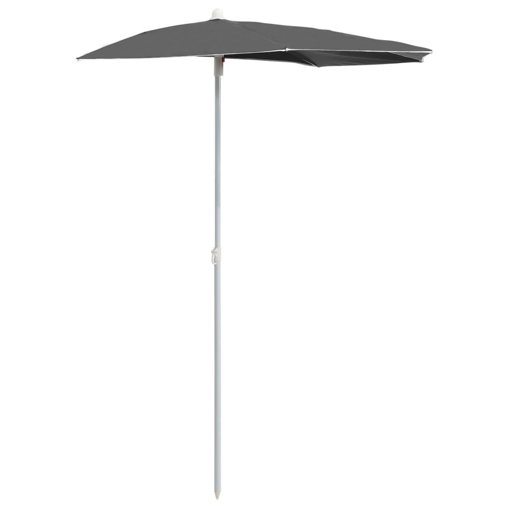 Halb-Sonnenschirm Mit Mast 180X90 Cm