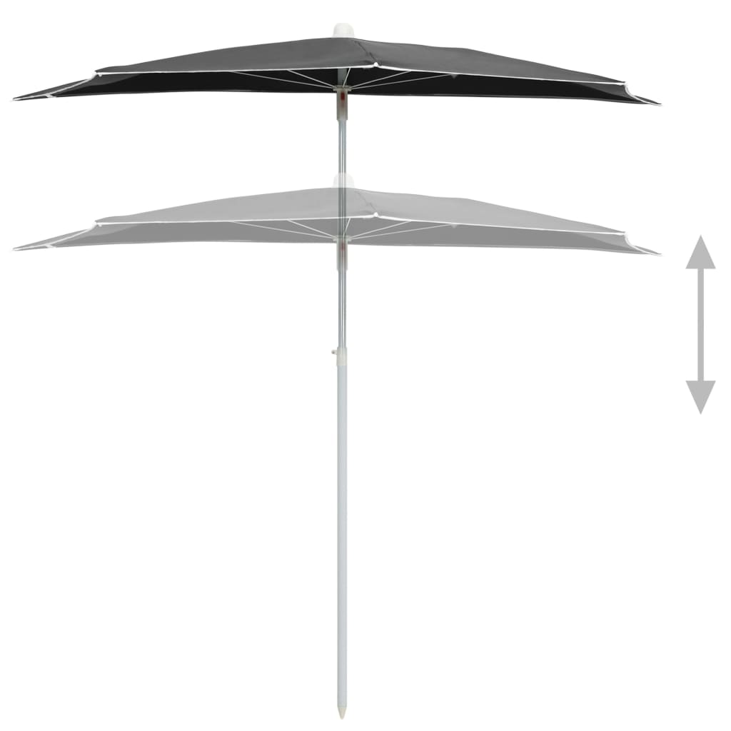 Halb-Sonnenschirm Mit Mast 180X90 Cm