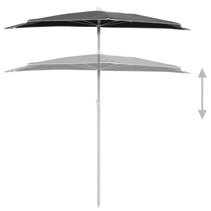 Halb-Sonnenschirm Mit Mast 180X90 Cm
