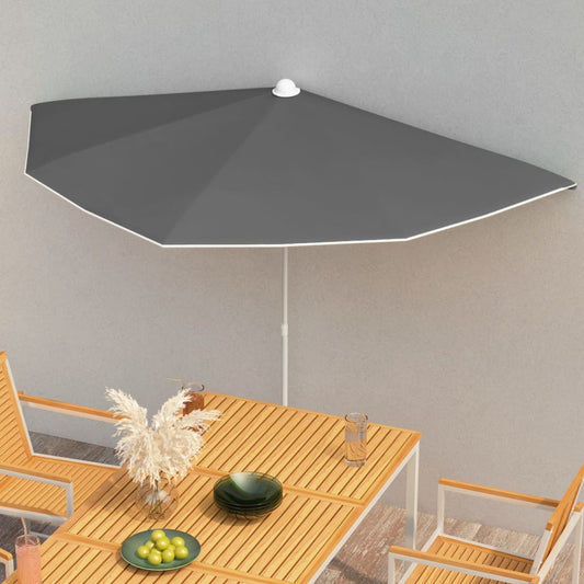 Halb-Sonnenschirm Mit Mast 180X90 Cm