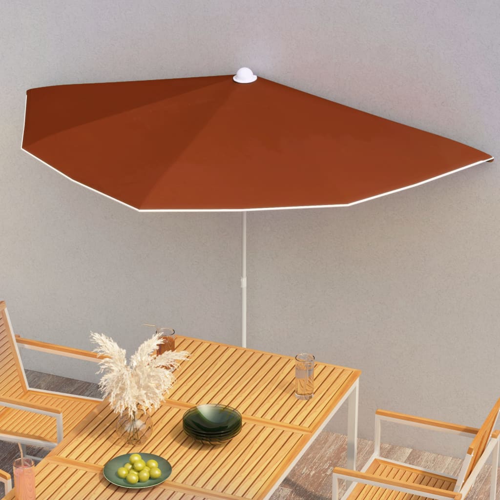 Halb-Sonnenschirm Mit Mast 180X90 Cm