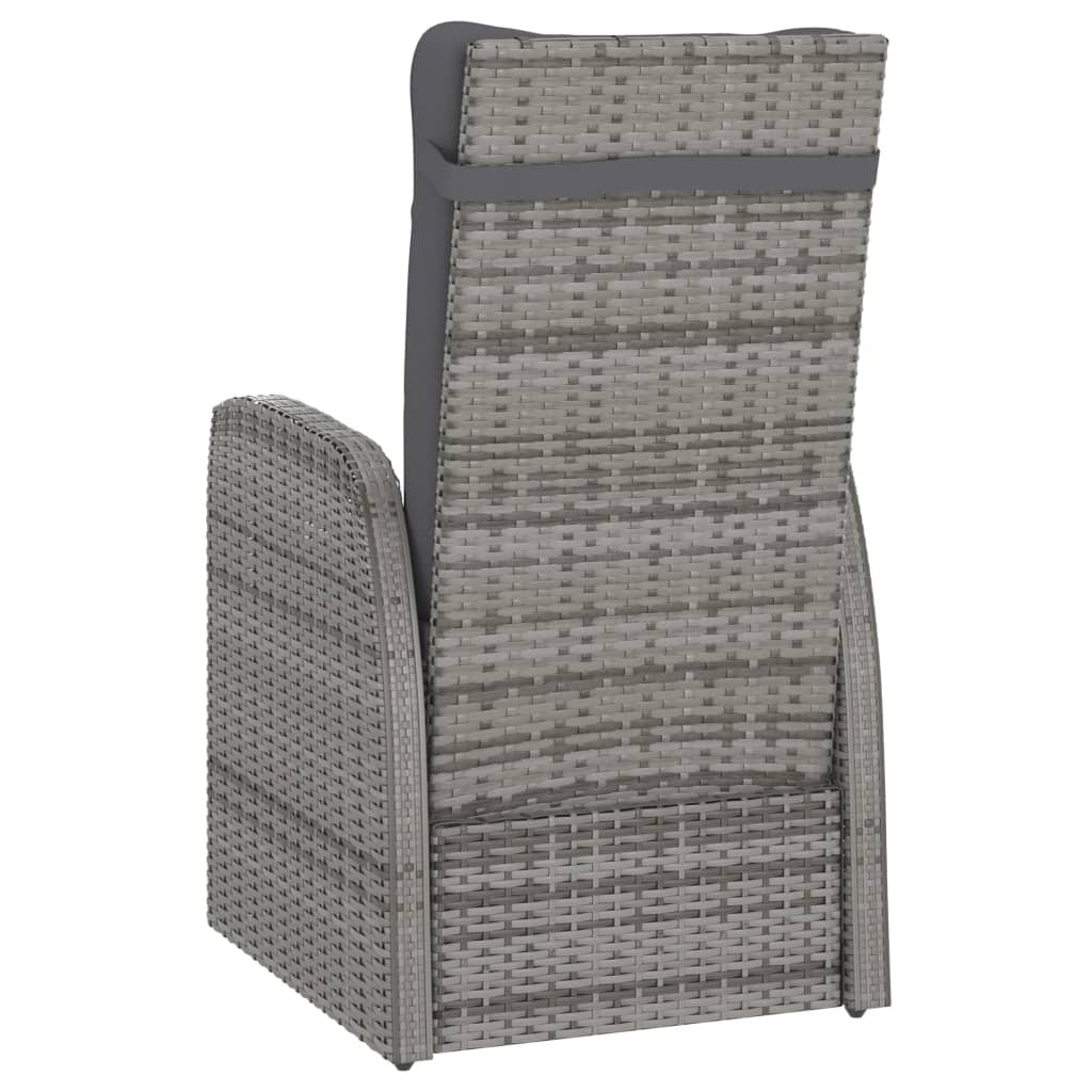 11-Tlg. Garten-Essgruppe Mit Auflagen Poly Rattan Grau