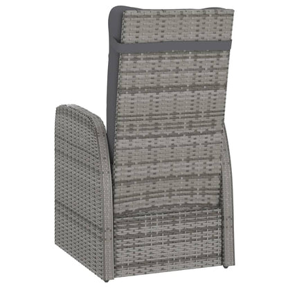 11-Tlg. Garten-Essgruppe Mit Auflagen Poly Rattan Grau