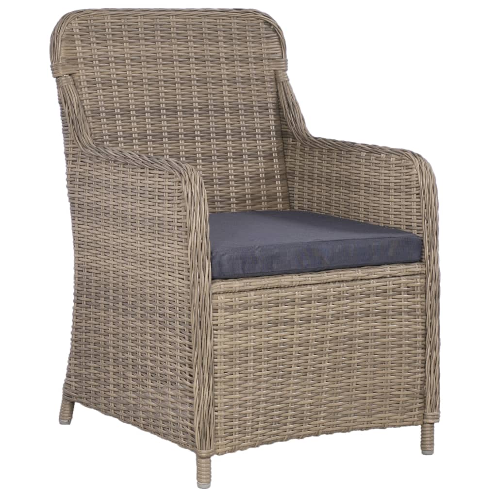 11-Tlg. Garten-Essgruppe Poly Rattan Braun