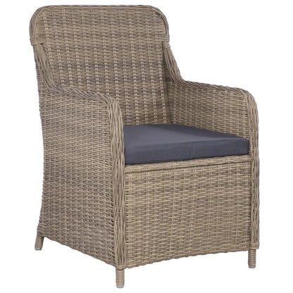 11-Tlg. Garten-Essgruppe Poly Rattan Braun