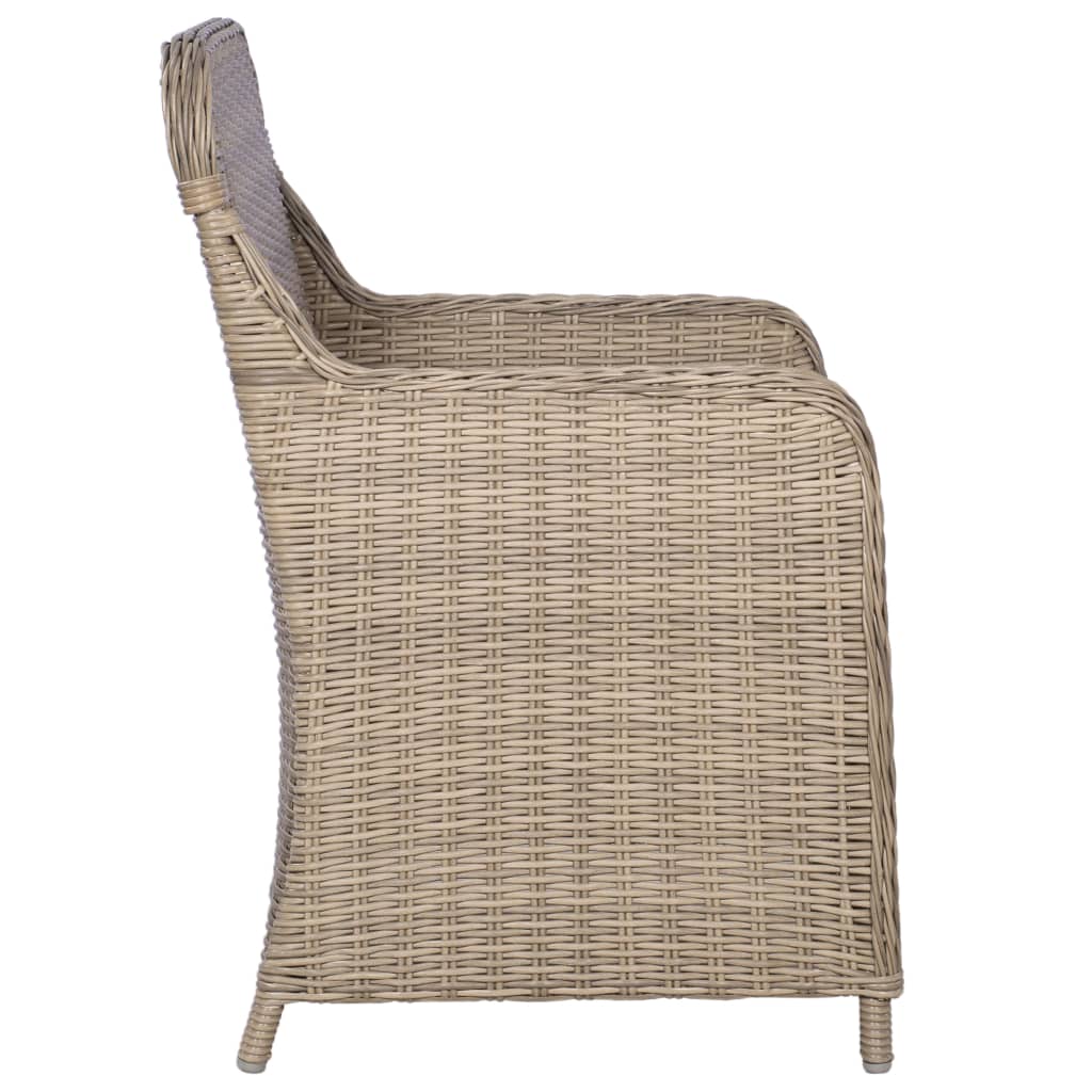 11-Tlg. Garten-Essgruppe Poly Rattan Braun