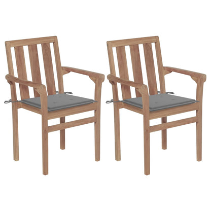 Stapelbare Gartenstühle Mit Kissen 8 Stk. Massivholz Teak