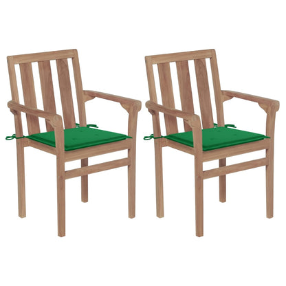 Stapelbare Gartenstühle Mit Kissen 8 Stk. Massivholz Teak
