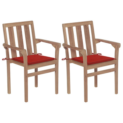 Stapelbare Gartenstühle Mit Kissen 8 Stk. Massivholz Teak
