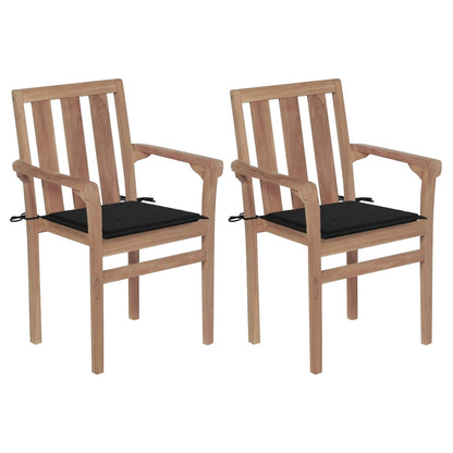 Stapelbare Gartenstühle Mit Kissen 8 Stk. Massivholz Teak