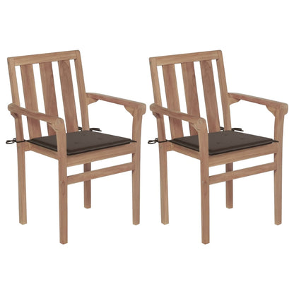Stapelbare Gartenstühle Mit Kissen 8 Stk. Massivholz Teak
