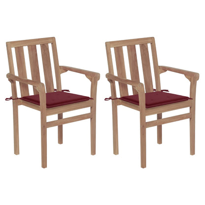 Stapelbare Gartenstühle Mit Kissen 8 Stk. Massivholz Teak