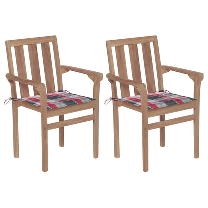 Stapelbare Gartenstühle Mit Kissen 8 Stk. Massivholz Teak
