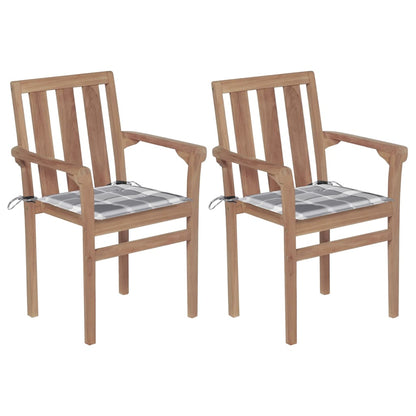 Stapelbare Gartenstühle Mit Kissen 8 Stk. Massivholz Teak