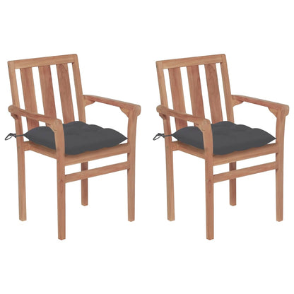 Stapelbare Gartenstühle Mit Kissen 8 Stk. Massivholz Teak