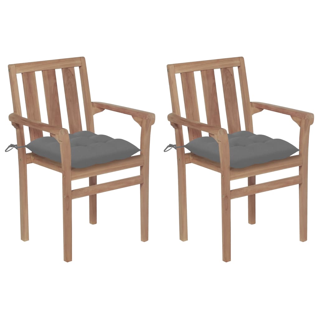 Stapelbare Gartenstühle Mit Kissen 8 Stk. Massivholz Teak