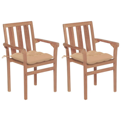 Stapelbare Gartenstühle Mit Kissen 8 Stk. Massivholz Teak