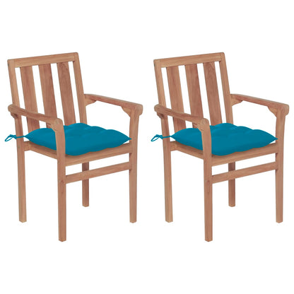 Stapelbare Gartenstühle Mit Kissen 8 Stk. Massivholz Teak
