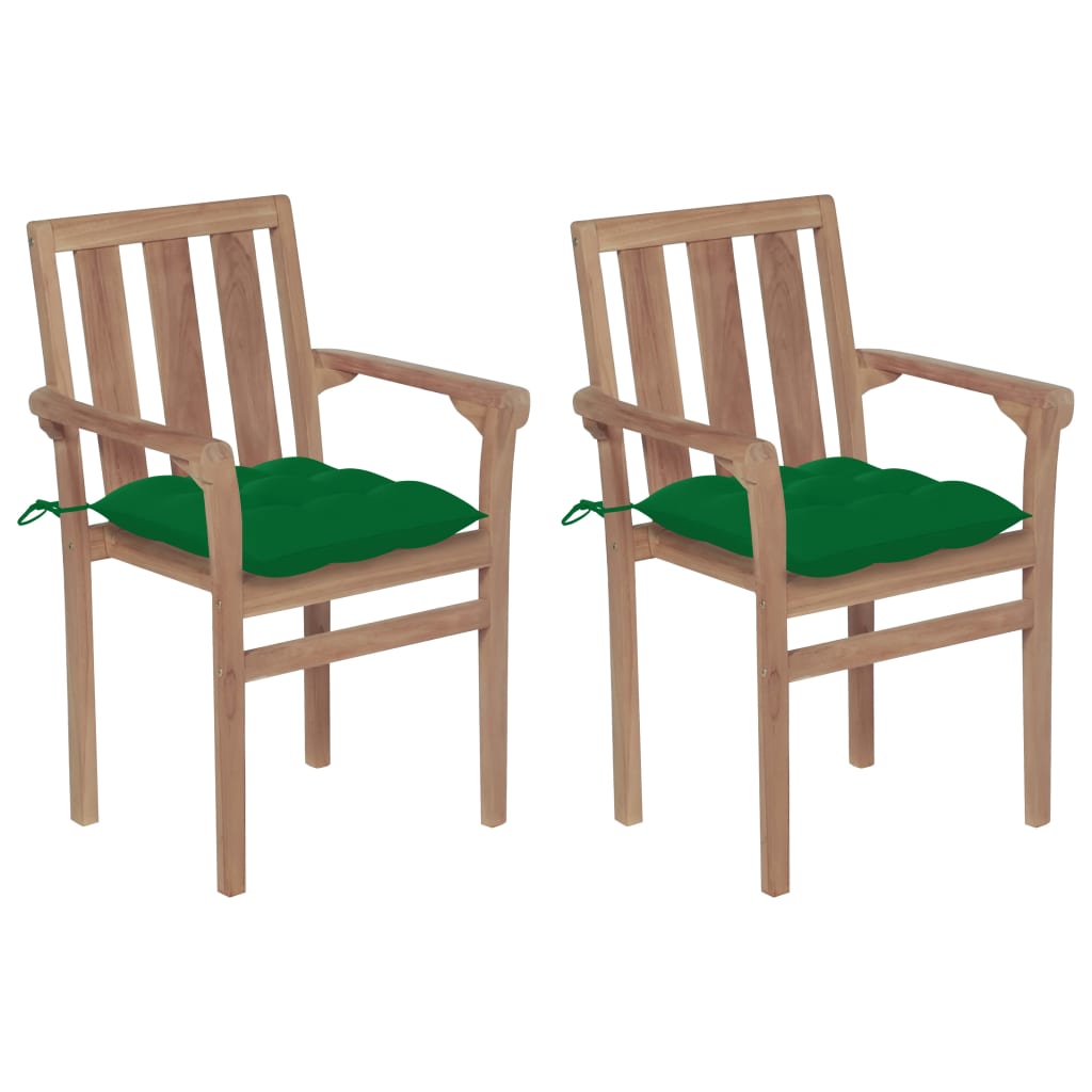 Stapelbare Gartenstühle Mit Kissen 8 Stk. Massivholz Teak