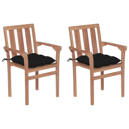 Stapelbare Gartenstühle Mit Kissen 8 Stk. Massivholz Teak